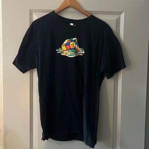 Cool “Sheldon” mens rubrics cube logo t shirt.